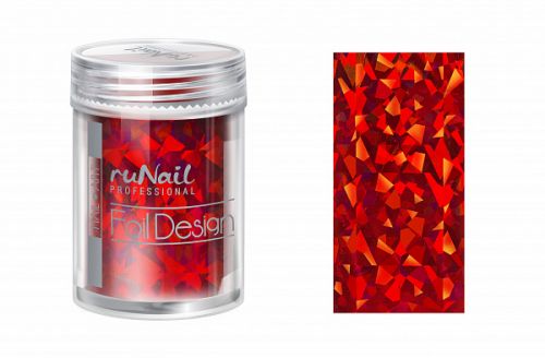 RuNail Дизайн для ногтей: фольга (красный, голографический), 1,5м