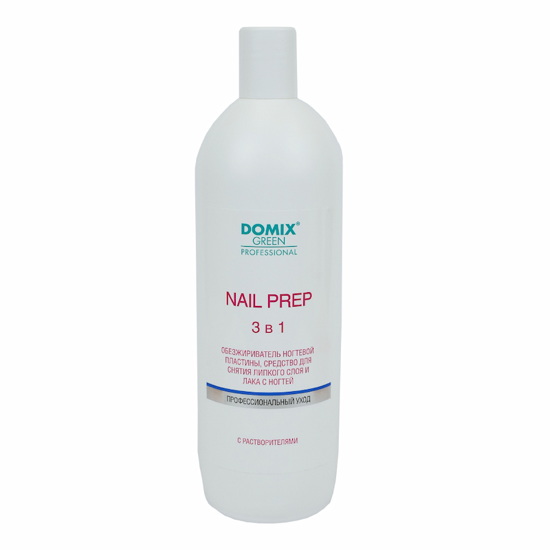 Domix Nail Prep 3 в 1 Обезжириватель ногтевой пластины, средство для снятия липкого слоя и лака, 1л