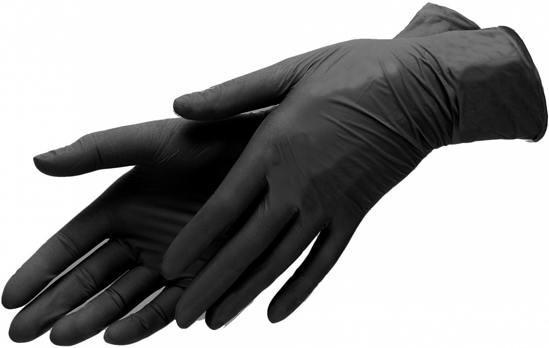 Wally Plastic Перчатки Винило-нитриловые Черные размер - XS -  100шт