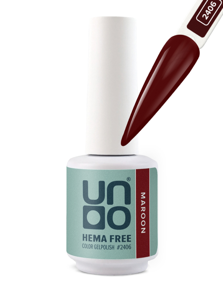 UNO, HEMA FREE, Гель-лак 2406 Темно-бордовый - Maroon, 10 г