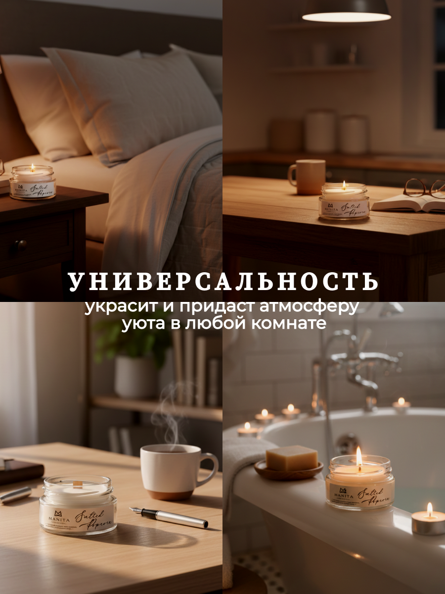 Ароматическая Свеча Manita Professional SALTED POPCORN, 50 мл