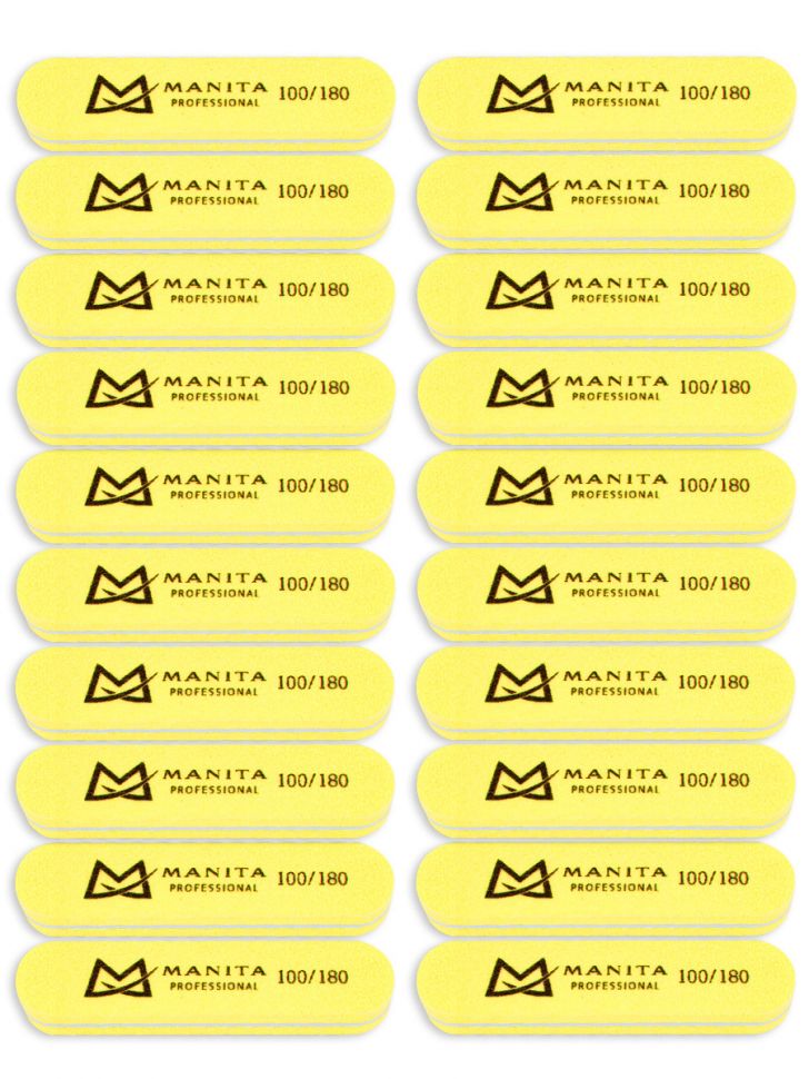 Manita Professional Мини овал ЖЕЛТЫЙ 100/180 грит, 20 шт/уп.