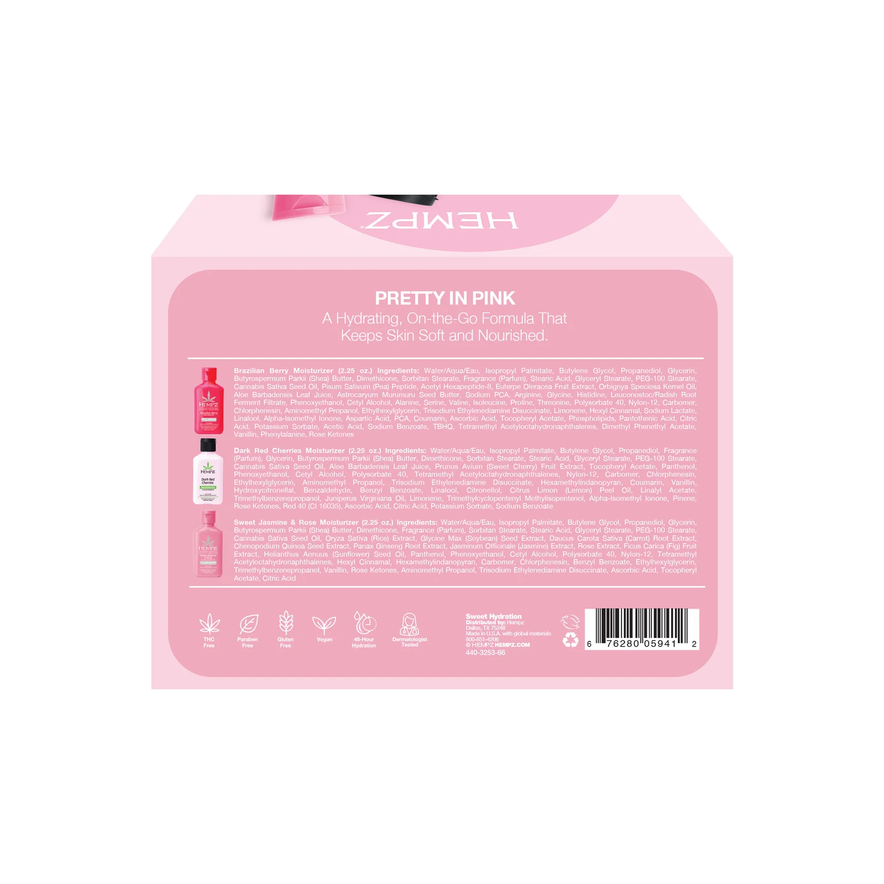 Набор Hempz Sweet Hydration из трех мини-лосьонов