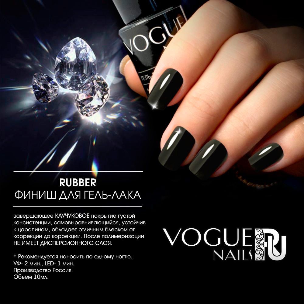 Vogue Nails Rubber Финиш для гель-лака без липкого слоя, 10мл
