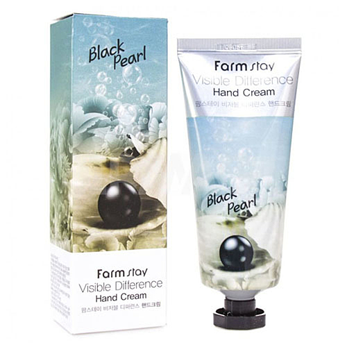 FarmStay Крем для рук с пудрой черного жемчуга - Visible difference hand cream black pearl, 100г