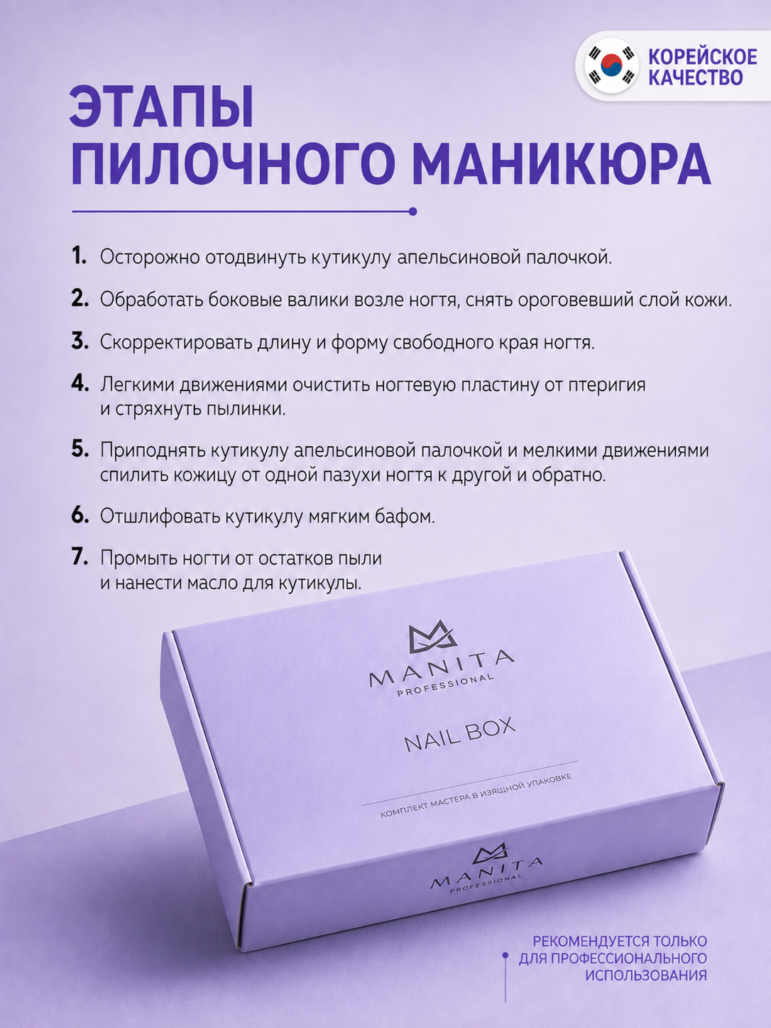 Manita Professional Набор для пилочного маникюра (основа+файлы)