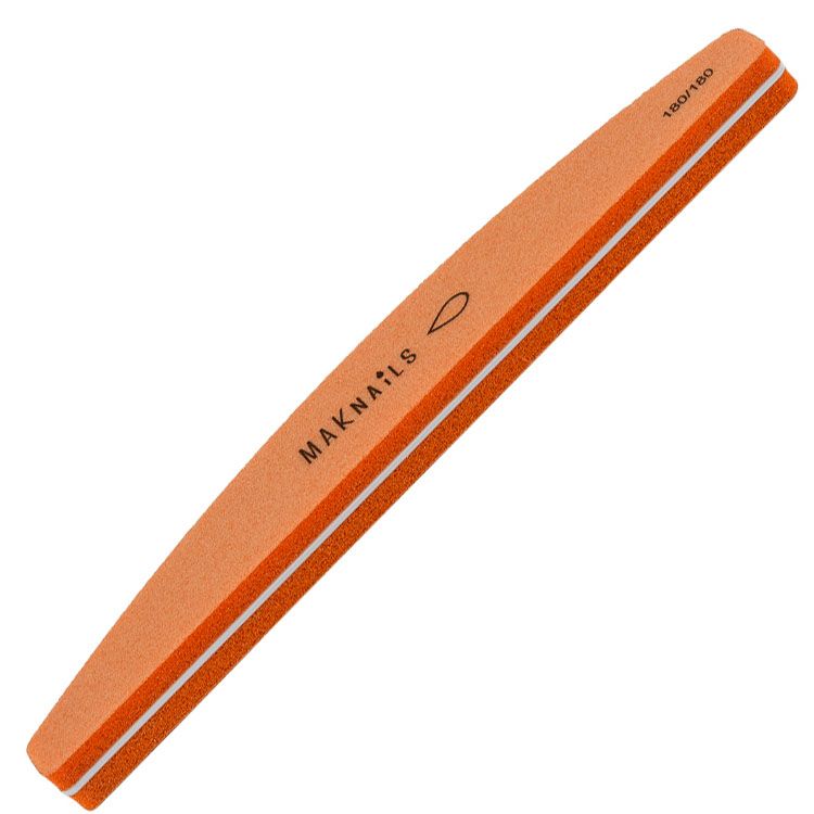 MAKnails Шлифовщик для ногтей Оранжевый полуовал, 180/180