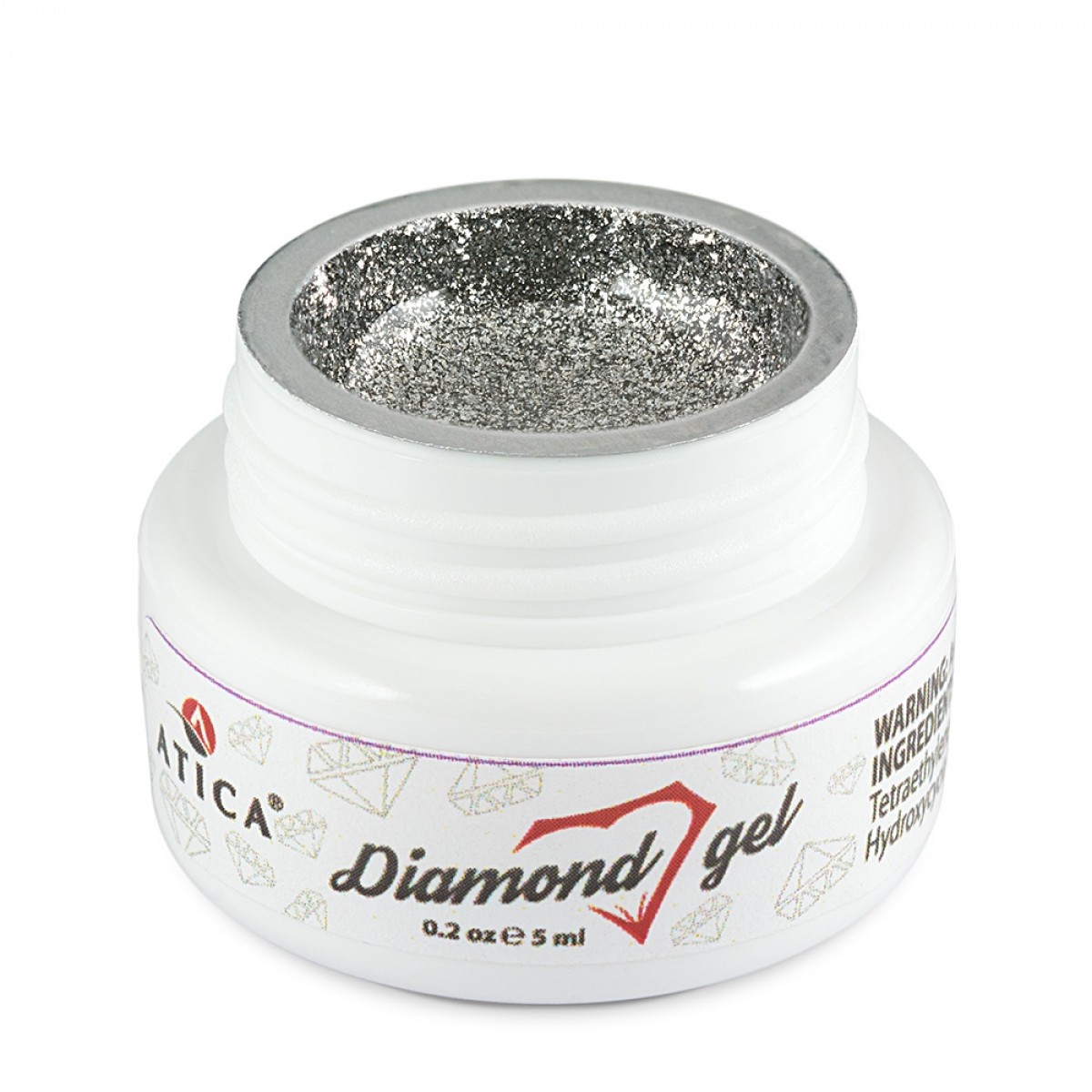 Atica Гель-паста Diamond Silver, 5мл