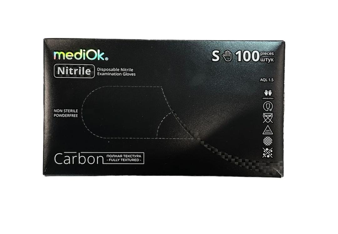 Перчатки mediOk нитриловые, цвет Черный (Carbon), размер S