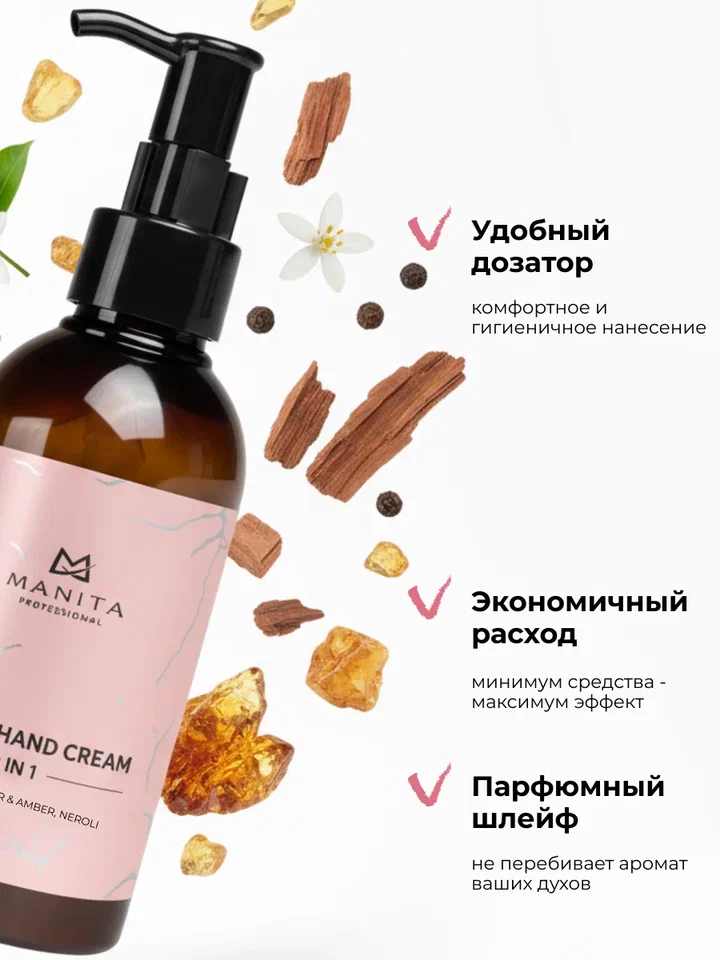Manita Professional Крем для рук и тела BLACK PEPPER,AMBER NEROLI, 150 мл