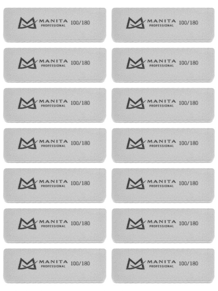 Manita Professional Мини прямоугольник СЕРЫЙ 100/180 грит, 20 шт/уп