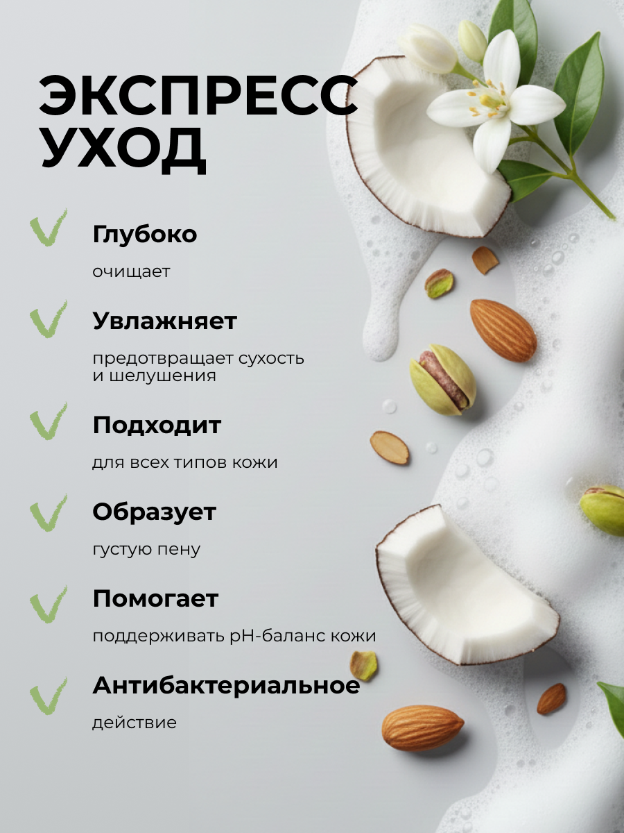 Manita Professional Гель для душа парфюмированный «Pistachio, Almond, Coconut Cream», 460 мл