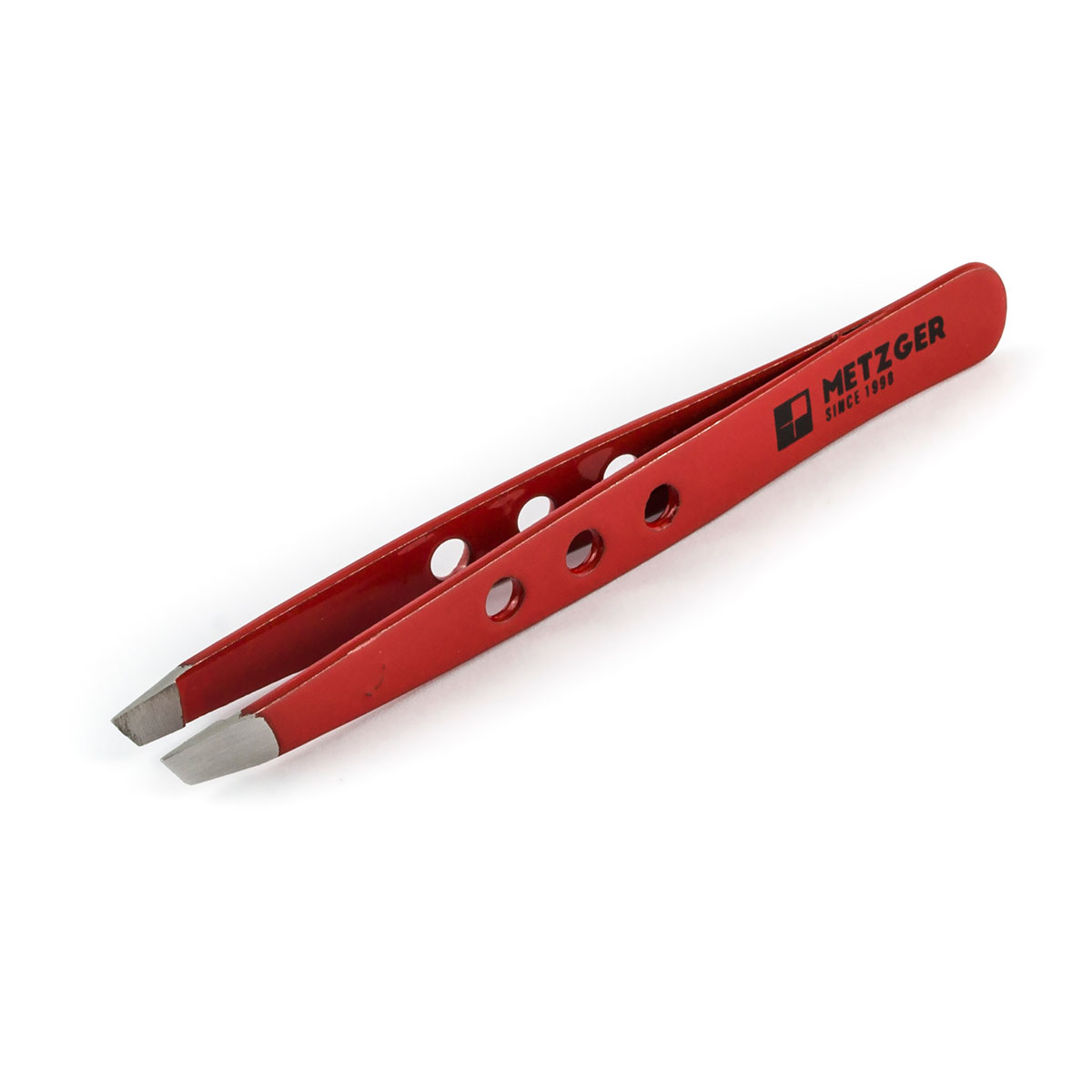 METZGER Пинцет PT-360-D/R (Dotted) Скошенный (красный)