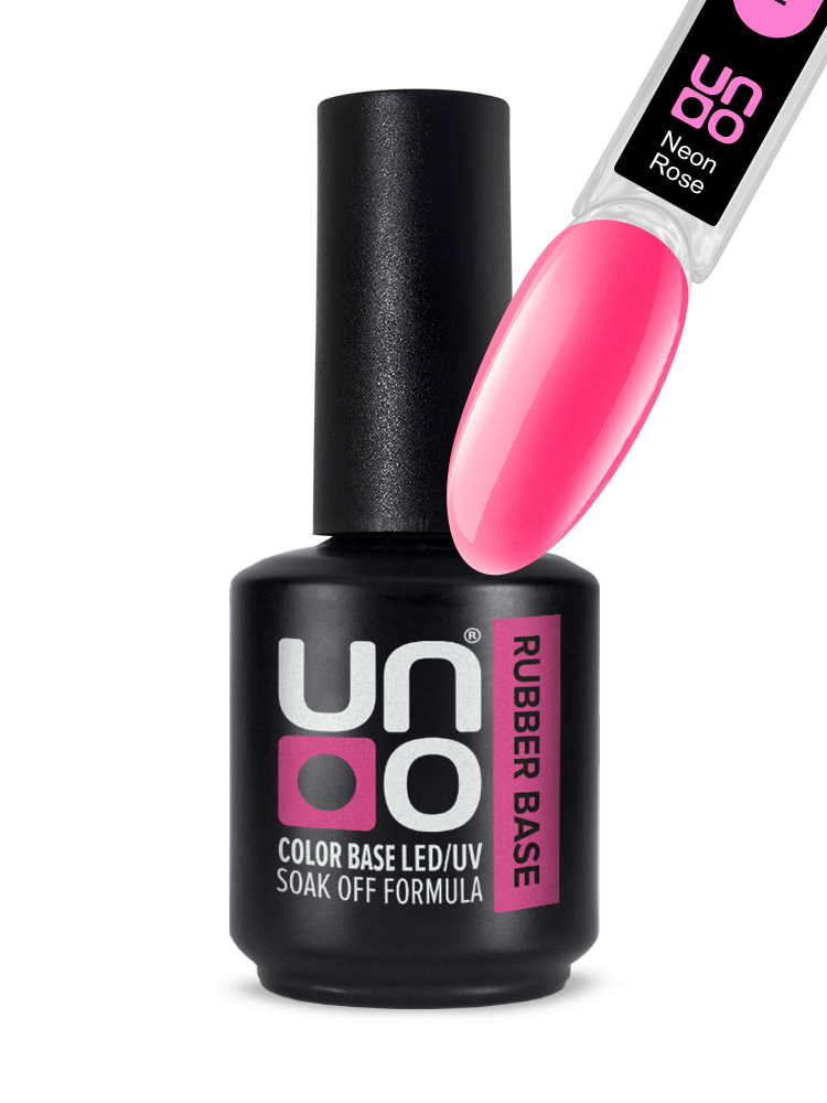 UNO Камуфлирующая база Color Rubber Base Neon Rose, 12мл