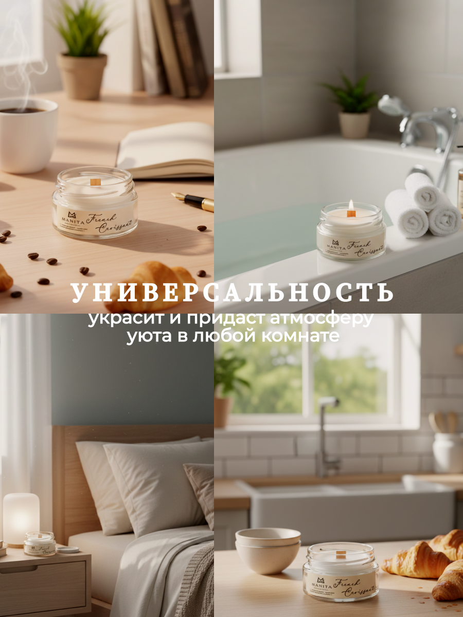 Ароматическая Свеча Manita Professional FRENCH CROISSANT, 50 мл