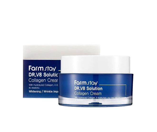 FarmStay Крем для лица с коллагеном - Dr-V8 solution collagen cream, 50мл