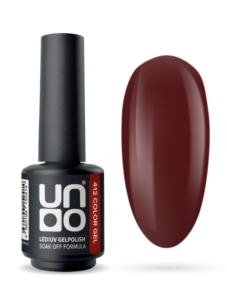 UNO Гель–лак №412 Dark Red — «Темно-красный», 8мл