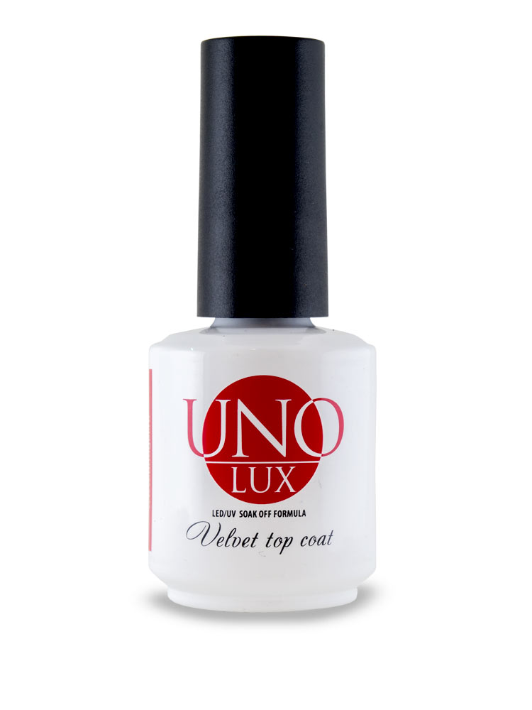 UNO Lux Верхнее покрытие с бархатным эффектом Uno Lux Velvet Top Coat, 15мл