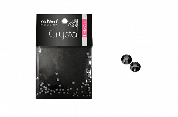 RuNail Дизайн для ногтей: стразы (черные, 1,5мм), 50шт
