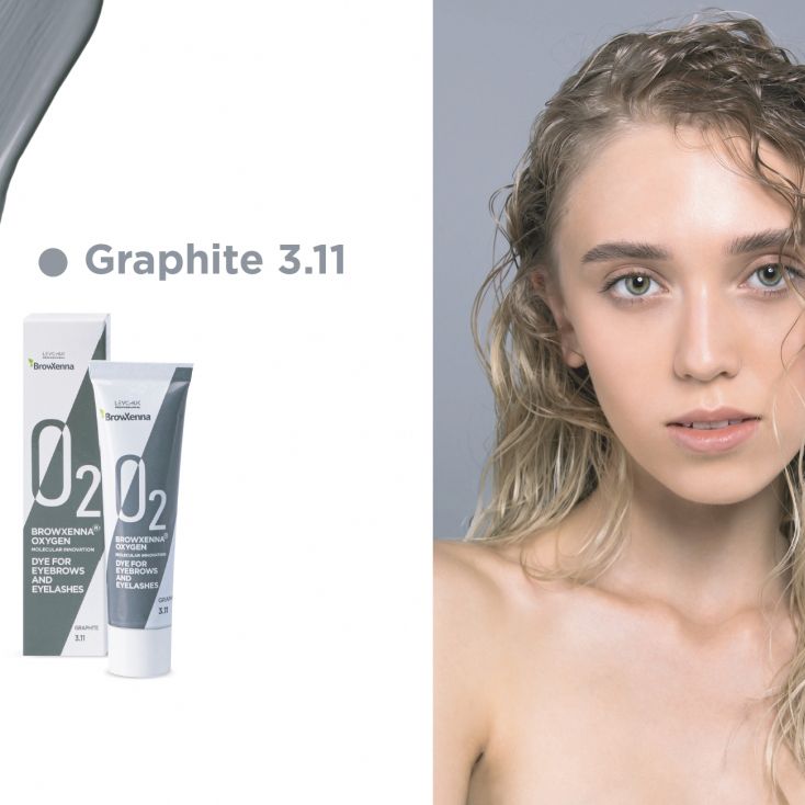 BrowXenna® Краска для бровей и ресниц OXYGEN O2 #GRAPHITE 3.11, 15мл
