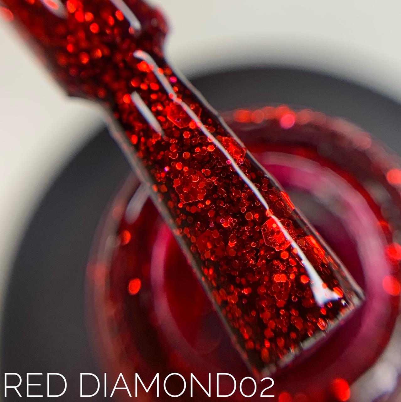 Sova De Luxe Red Diamond 02 гель-лак, 15мл.