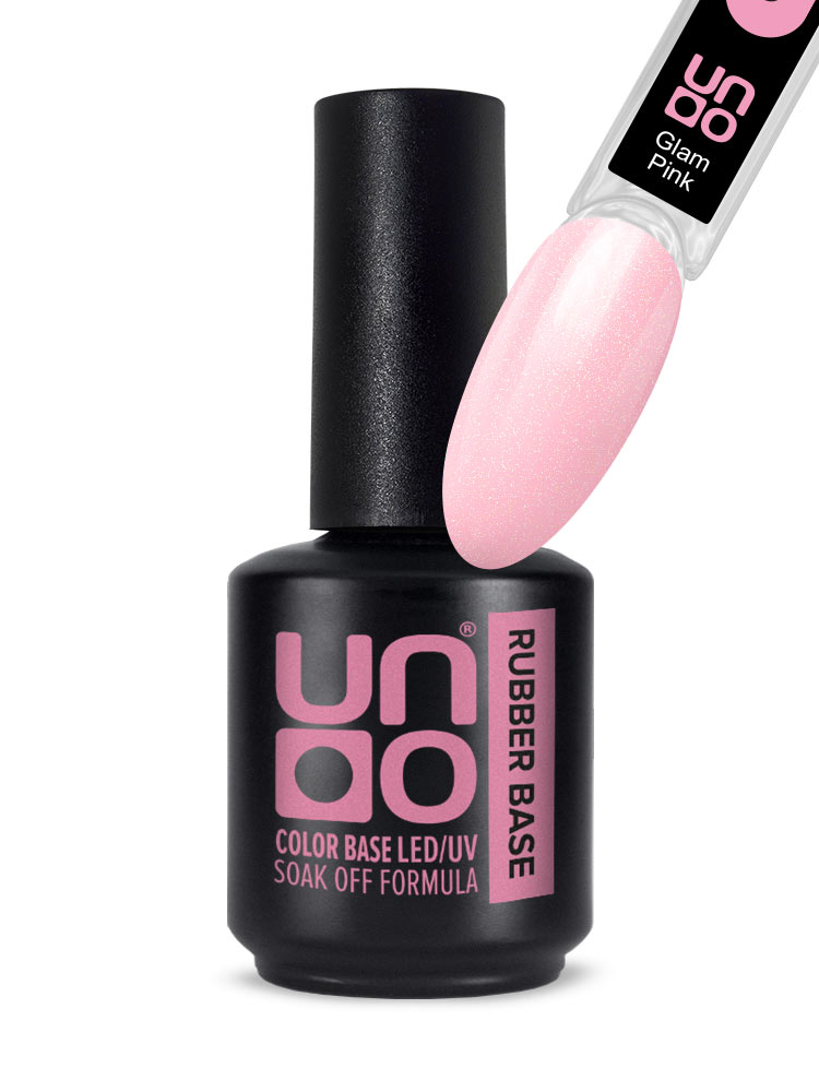 UNO Камуфлирующая база Rubber Color Base Gel Glam Pink, 12мл