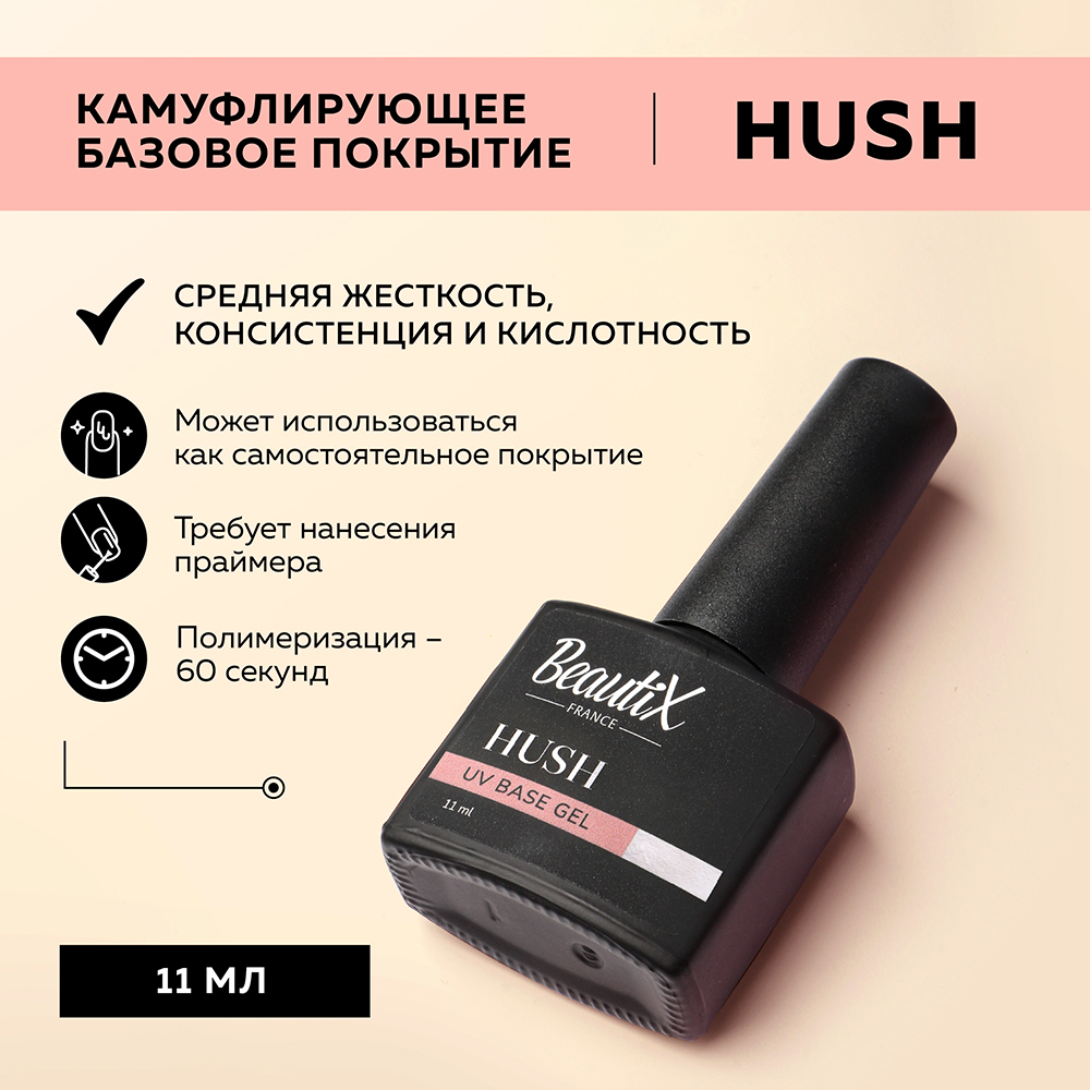 Beautix Камуфлирующая база Hush, 11мл