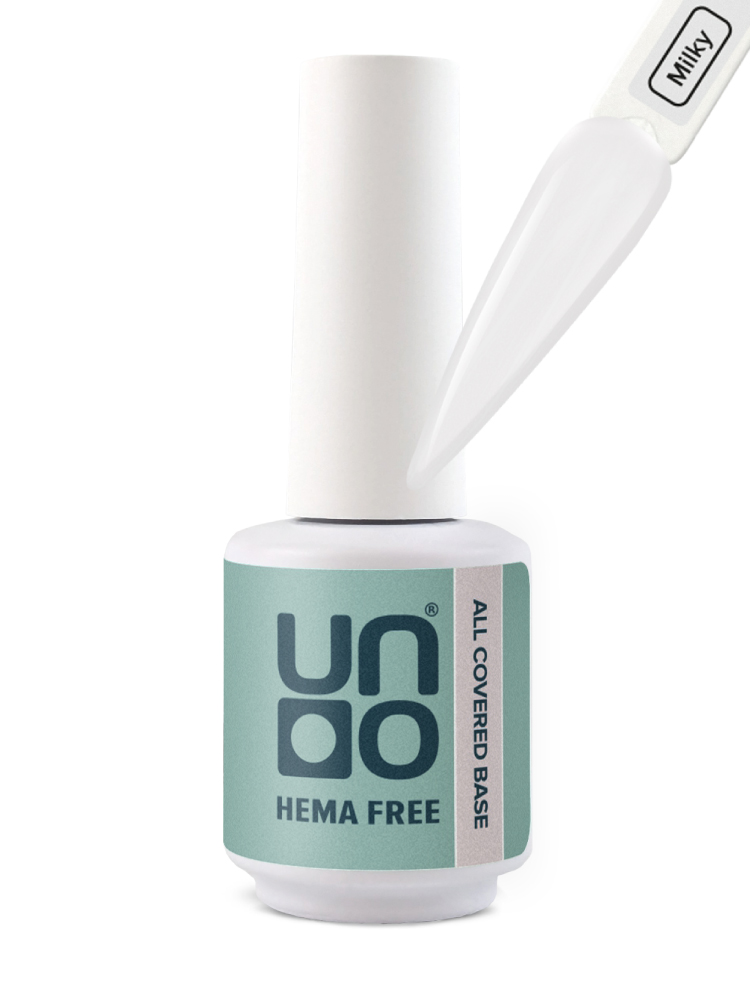 UNO, HEMA FREE, Гель-лак базовый All Covered Base Gel, 10 г Milky