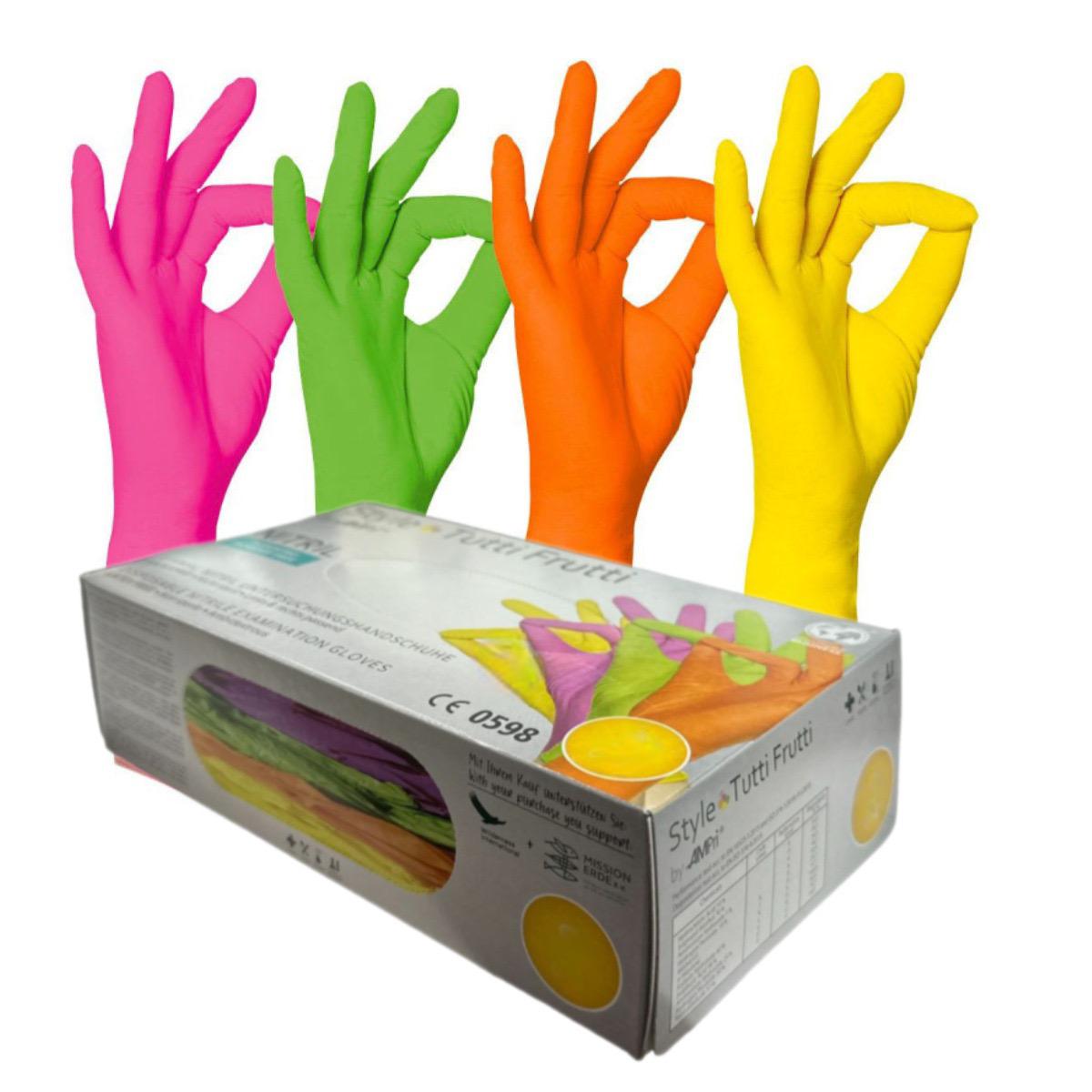 Перчатки STYLE by AMPri нитриловые, цвет Разноцветный (Tutti Frutti), размер M