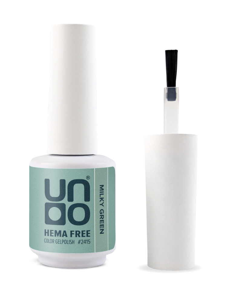 UNO, HEMA FREE, Гель-лак 2415 Молочно-зеленый - Milky Green, 10 г