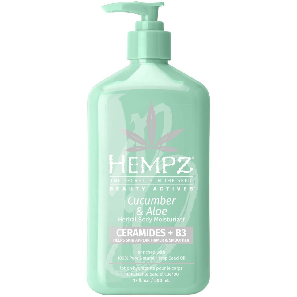 Hempz Молочко для тела c церамидами и B3 Огурец и Алоэ / Beauty Actives Cucumber & Aloe Moisturizer, 500мл