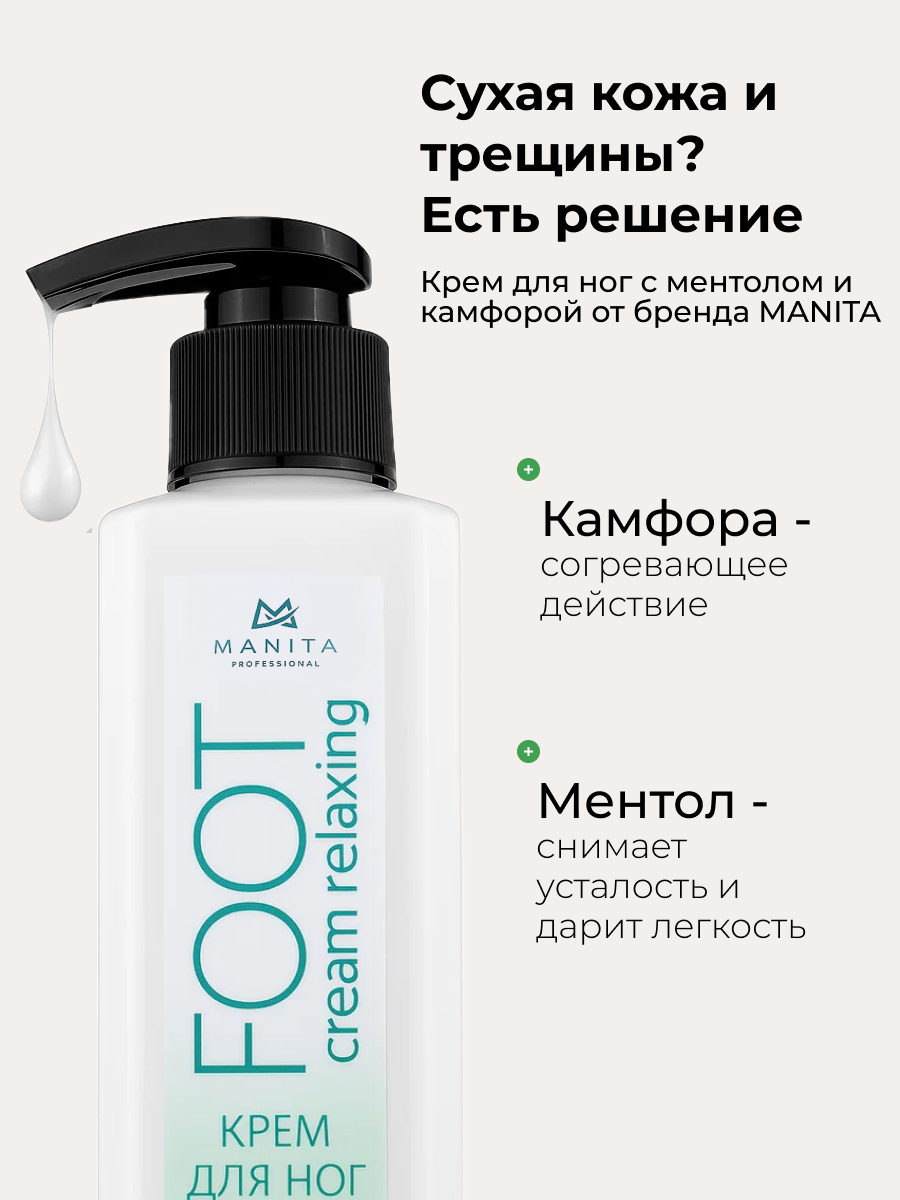 Manita Professional Крем для ног с ментолом и камфорой, 250 мл