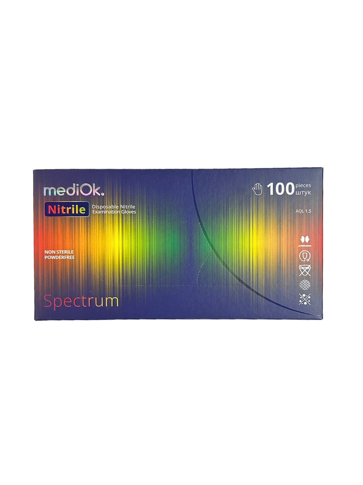 Перчатки mediOk нитриловые, Разноцветные (Spectrum), размер L