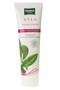Domix Крем для рук и ногтей с кератином маслом чайного дерева и серебром, 100мл