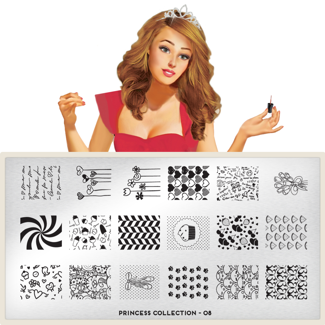 MoYou London Пластина для стемпинга Princess №08