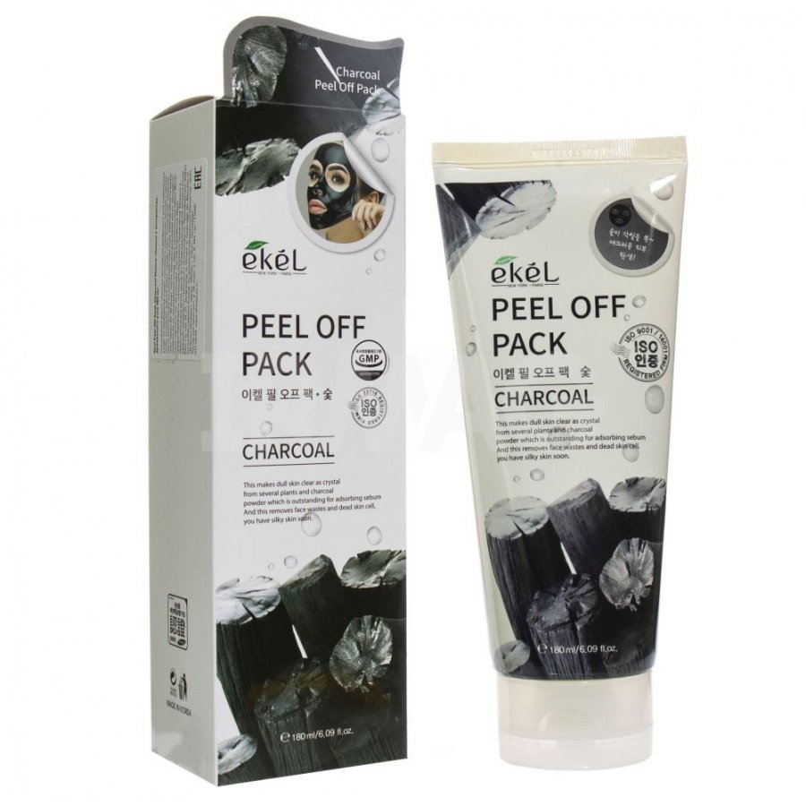 Ekel Маска-пленка с экстрактом древесного угля - Peel off pack charcoal, 180мл