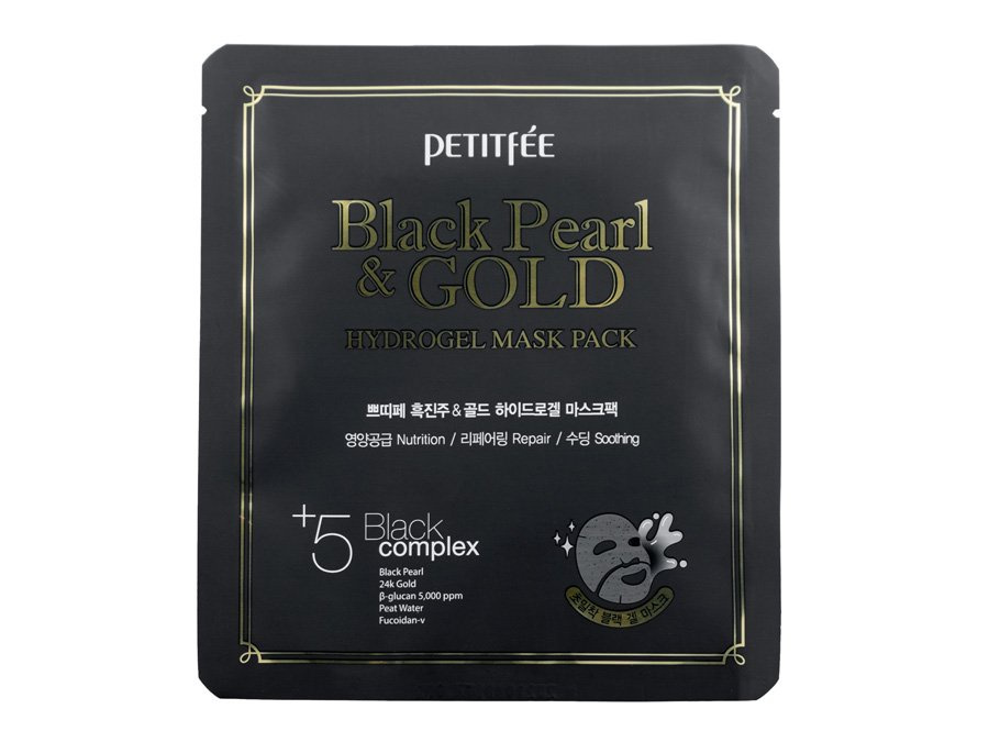 Petitfee Маска для лица гидрогелевая жемчуг/золото - Black pearl&gold hydrogel mask pack, 32г