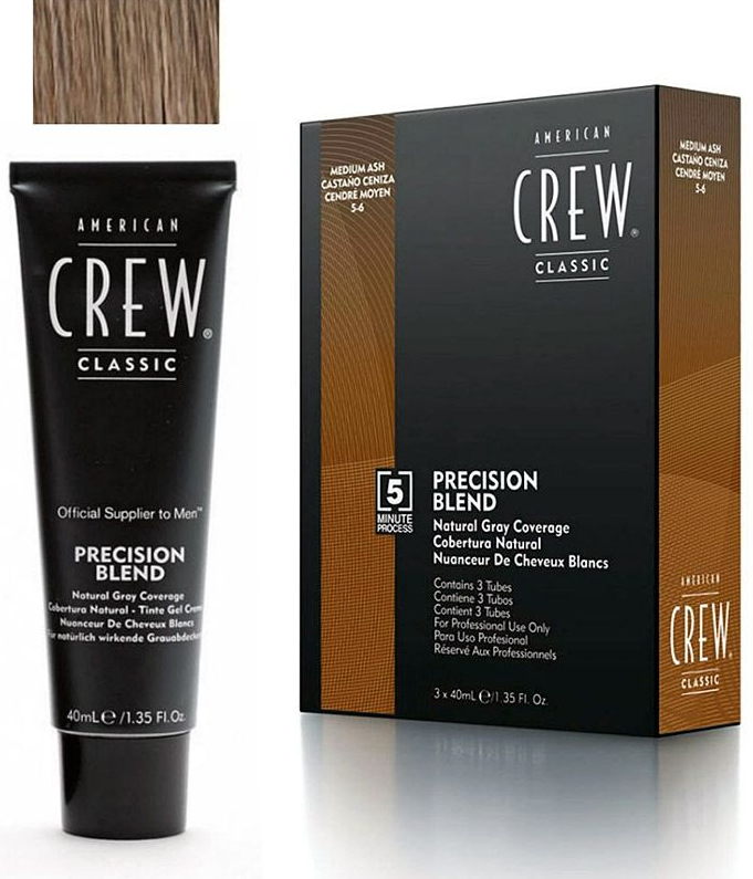 American Crew Камуфляж краска для седых волос Средний пепельный 5/6, 3*40мл