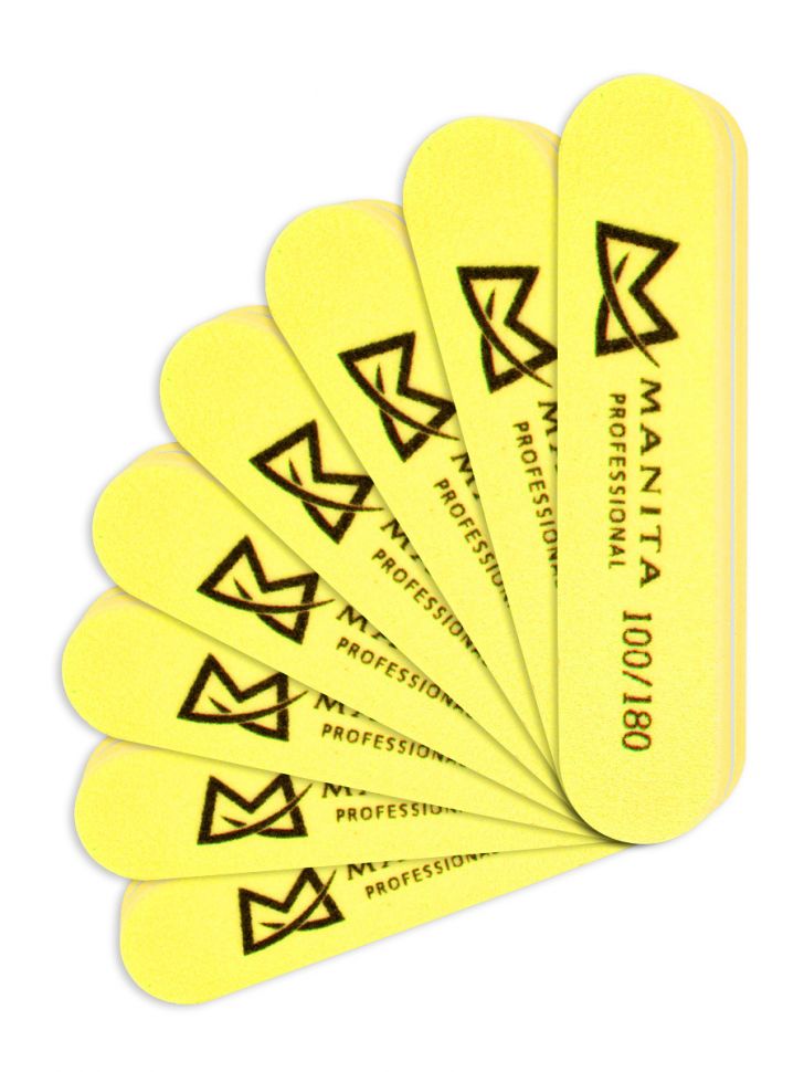 Manita Professional Мини овал ЖЕЛТЫЙ 100/180 грит, 20 шт/уп.