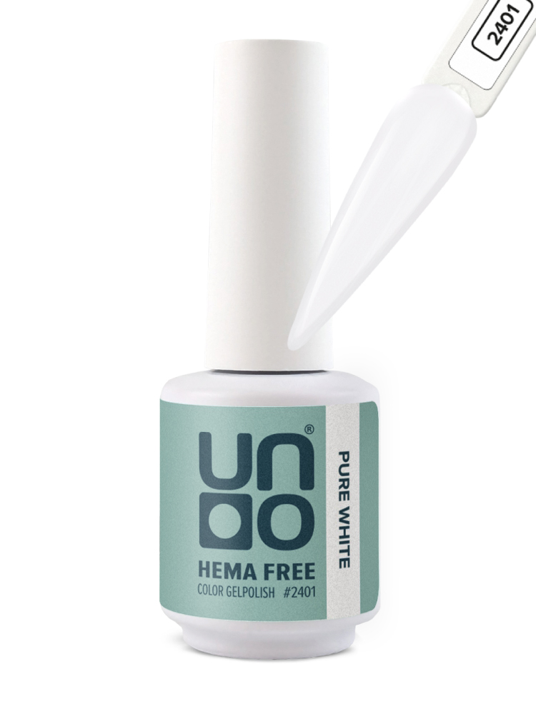 UNO, HEMA FREE, Гель-лак 2401 Чистый белый - White, 10 г