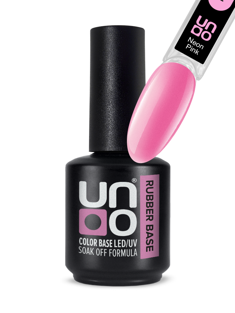UNO Камуфлирующая база Color Rubber Base Neon Pink, 12мл