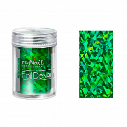 RuNail Дизайн для ногтей: фольга (зеленый, голографический), 1,5 м