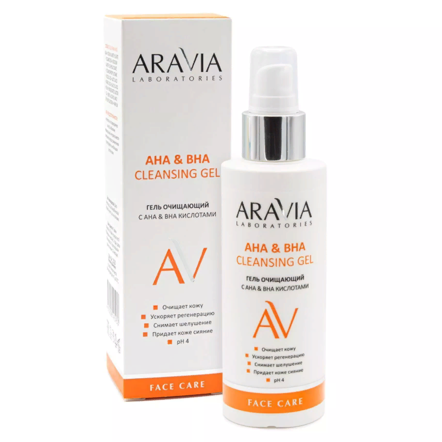 Aravia Laboratories Гель очищающий для лица AHA&BHA Cleansing Gel, 150мл