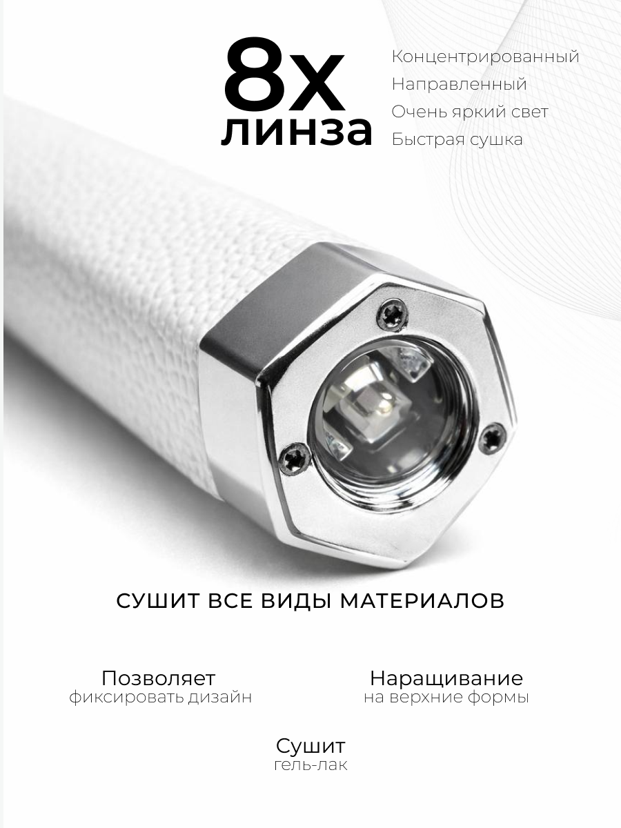Manita Professional AI Сенсорная лампа-фонарик LED/UV для маникюра, 5 Вт, белый