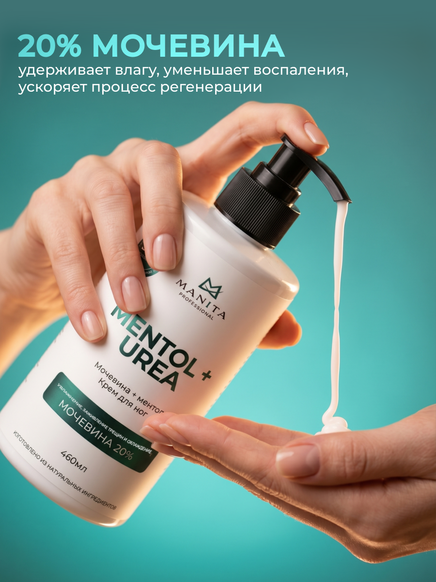 Manita Professional Крем для ног MENTOL + UREA 460 мл