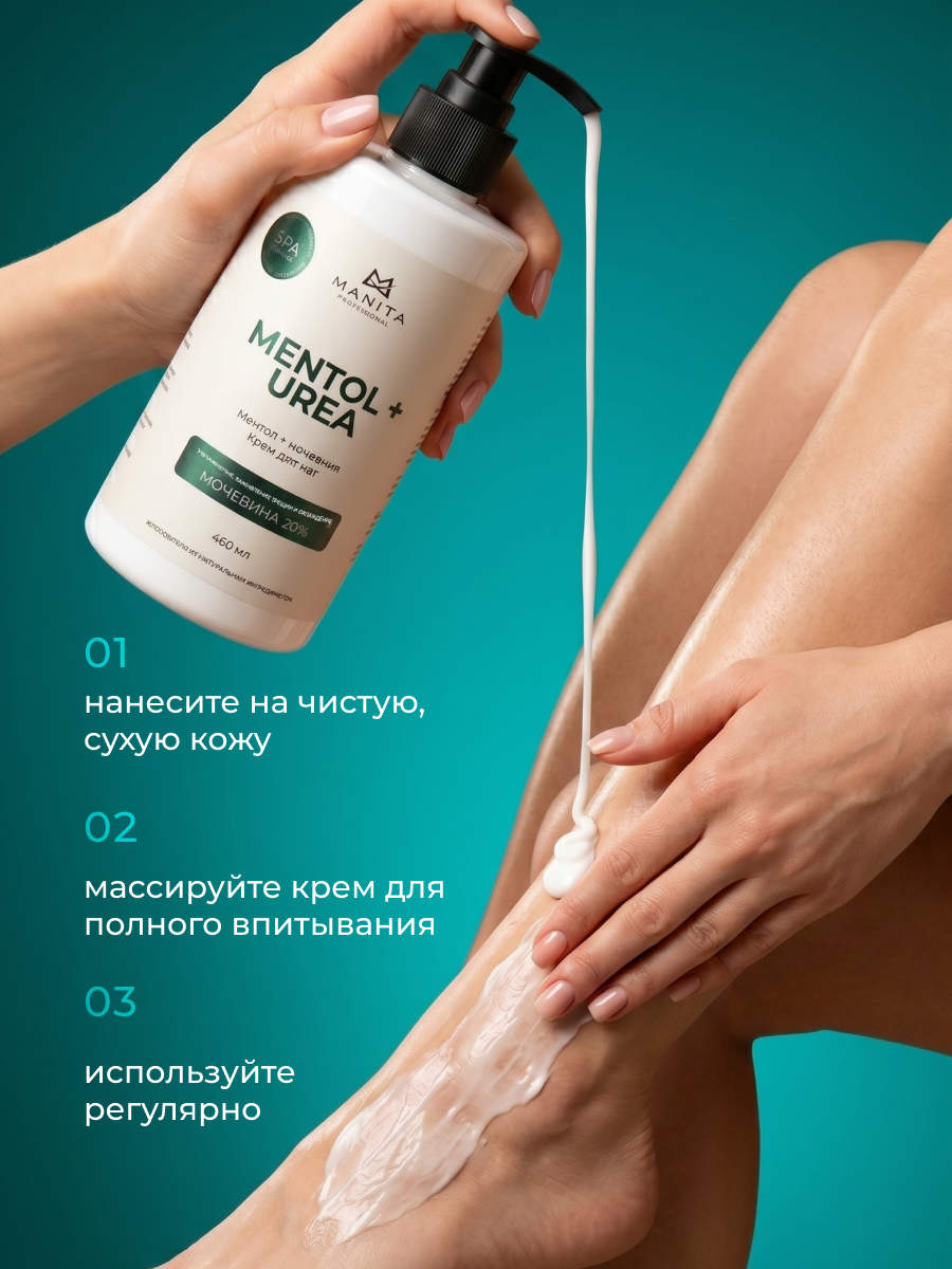 Manita Professional Крем для ног MENTOL + UREA 460 мл