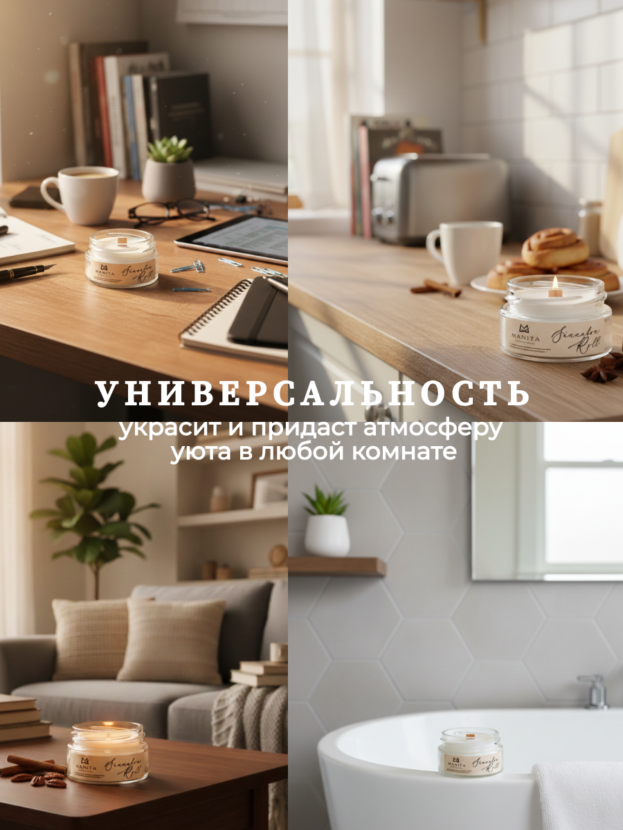 Ароматическая Свеча Manita Professional CINNABON ROLL, 50 мл