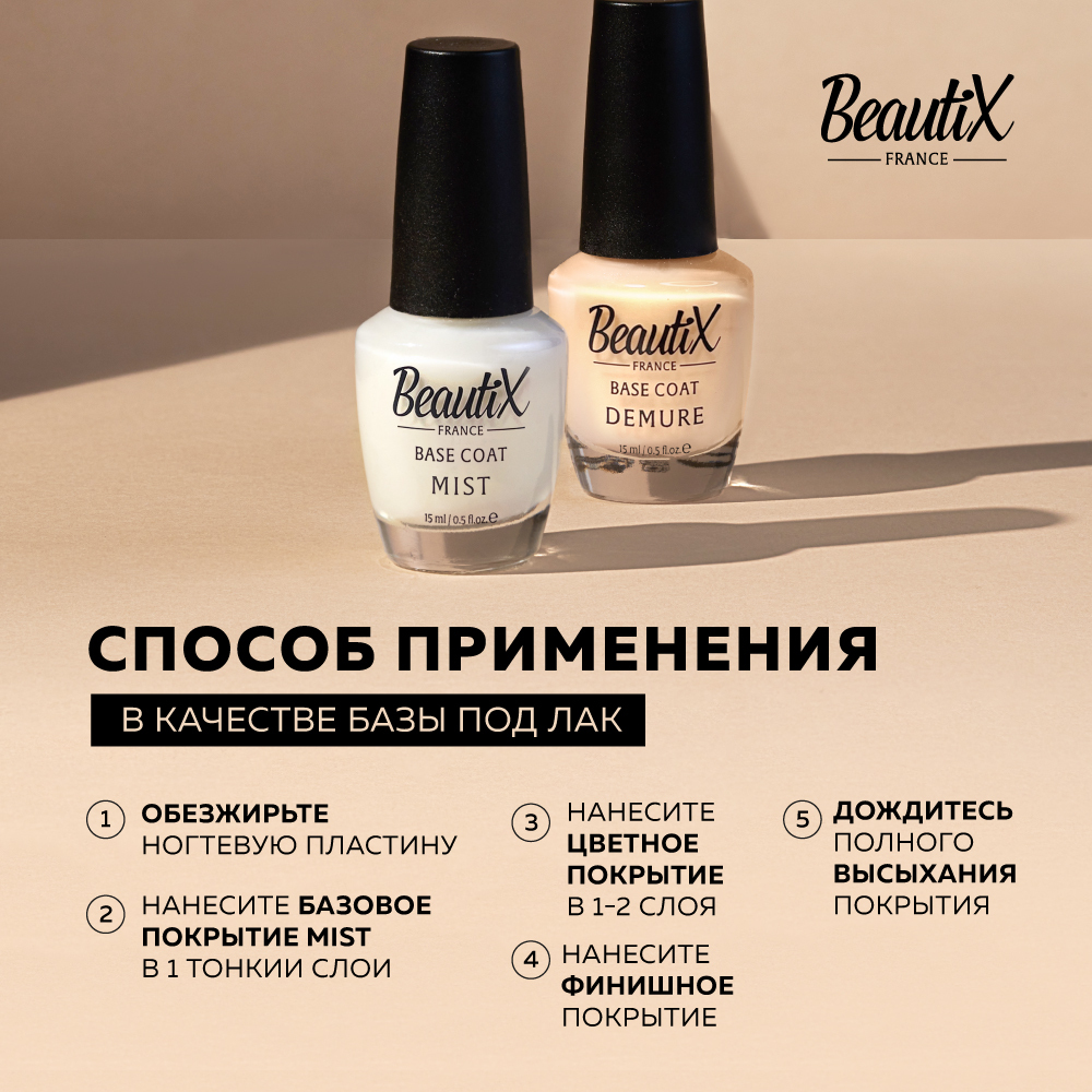 Beautix Базовое покрытие MIST, 15 мл Beautix Базовое покрытие MIST, 15 мл