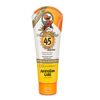 Australian Gold Лосьон для загара лица Premium Coverage SPF 45 Sheer Faces, 88мл