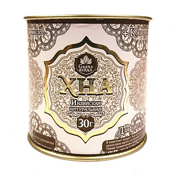Grand Henna Хна для бровей и биотату Светло-коричневая 30г + кокосовое масло